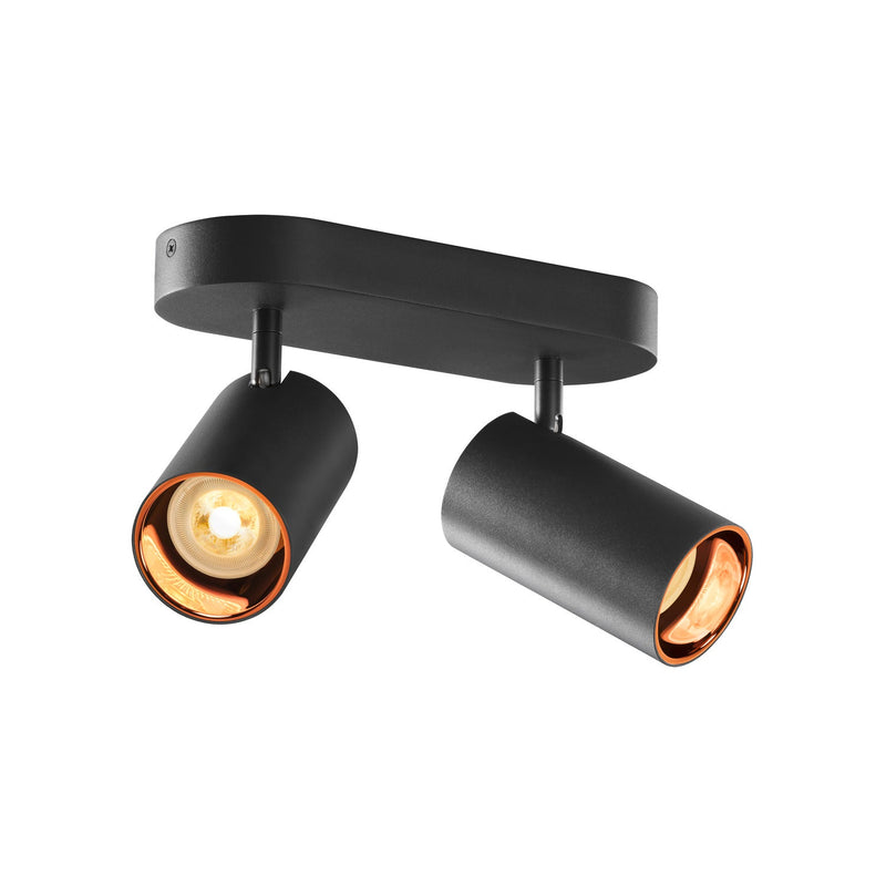 ASTO TUBE, ceiling-mounted light, cylindrical, GU10, 2x max. 10 W, black