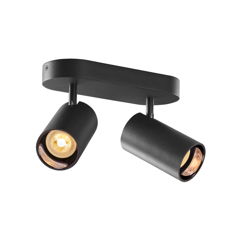 ASTO TUBE, ceiling-mounted light, cylindrical, GU10, 2x max. 10 W, black