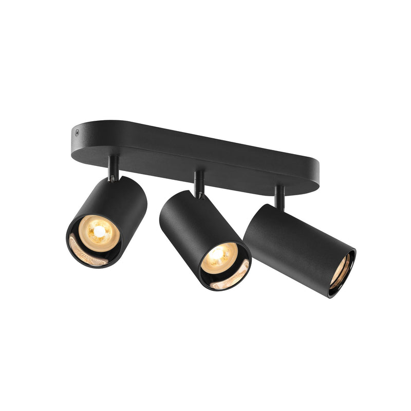 ASTO TUBE, ceiling-mounted light, cylindrical, GU10, 3x max. 10 W, black