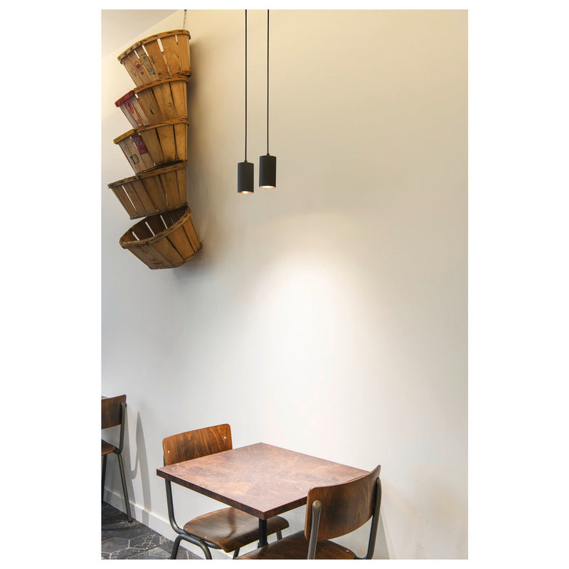 ASTO TUBE, pendant light, GU10, pendant length 250 cm, 2x max. 10 W, black