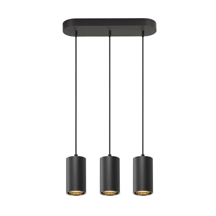 ASTO TUBE, pendant light, GU10, pendant length 250 cm, 3x max. 10 W, black