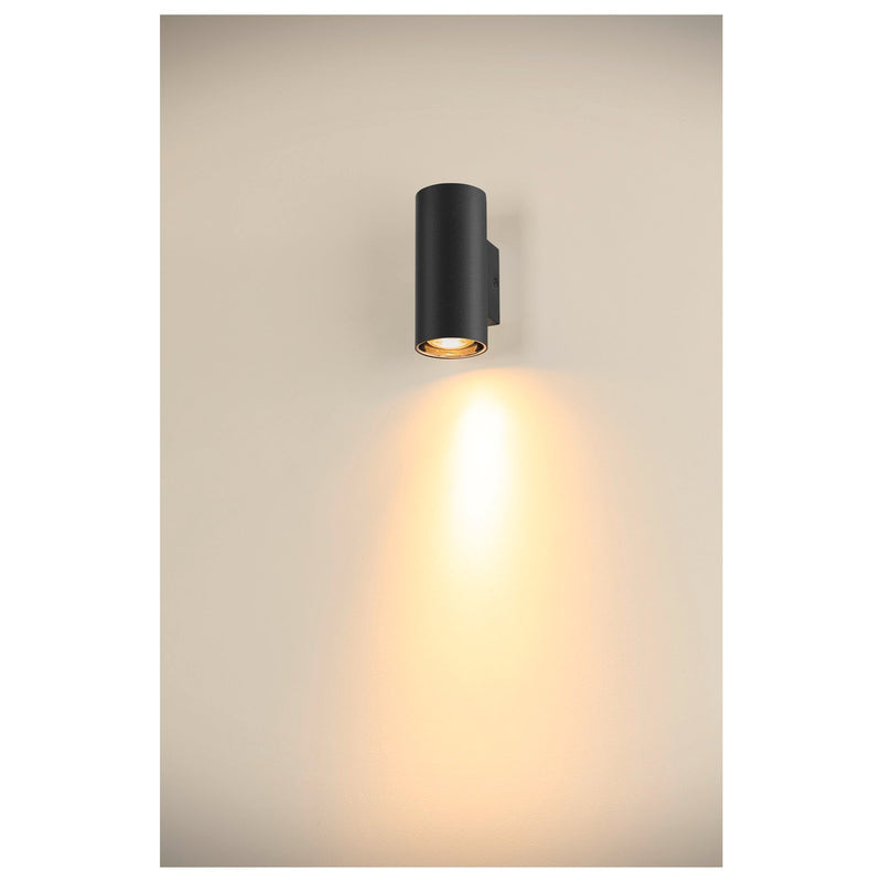 ASTO TUBE, wall-mounted light, cylindrical, GU10, 1x max. 10 W, black