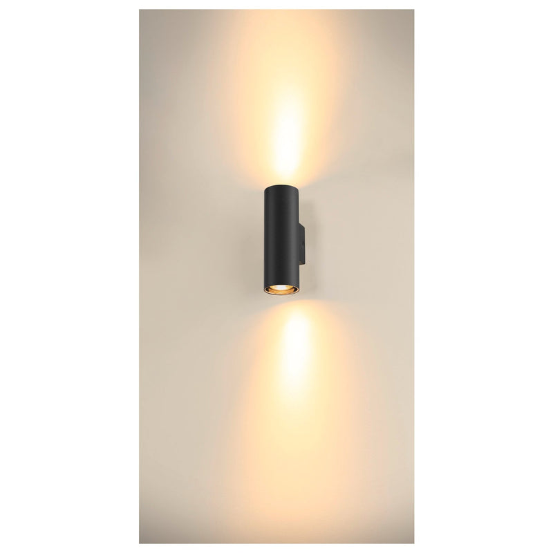 ASTO TUBE, wall-mounted light, cylindrical, GU10, 2x max. 10 W, black