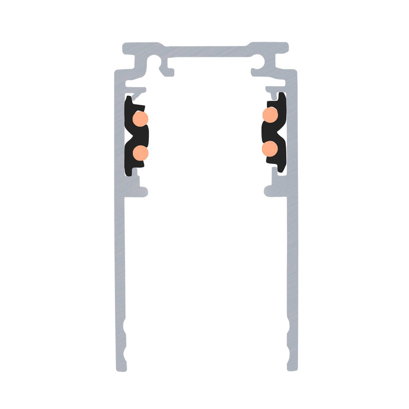 2m mounting track deep, 48V TRACK, black, DALI