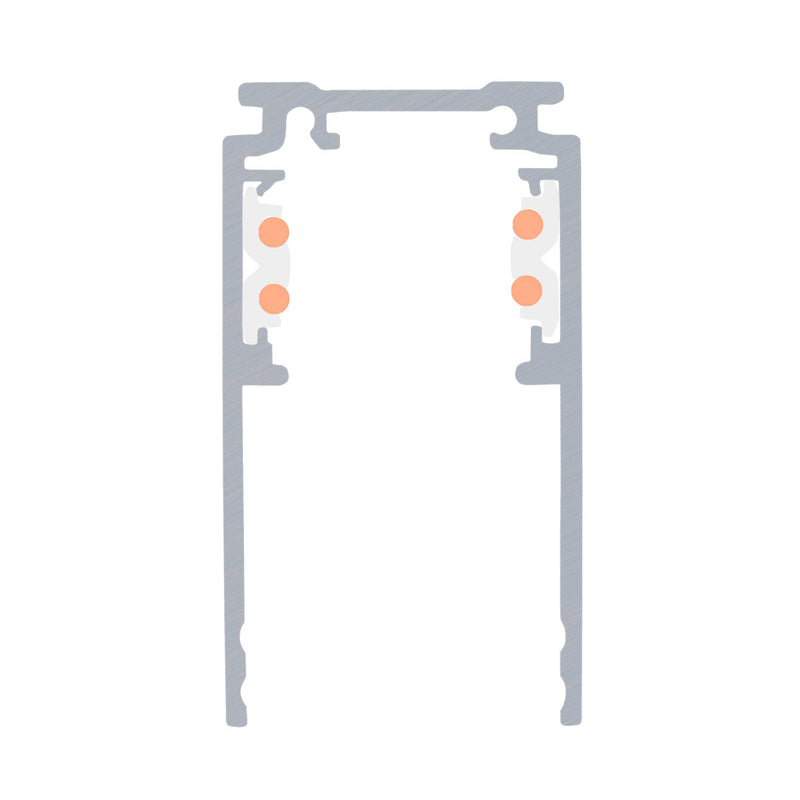 2m mounting track deep, 48V TRACK, white, DALI