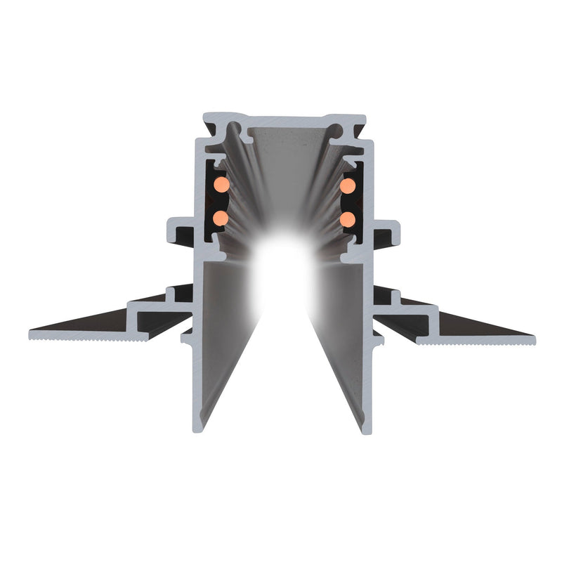 1m mounting track recessed, 48V TRACK, black, DALI