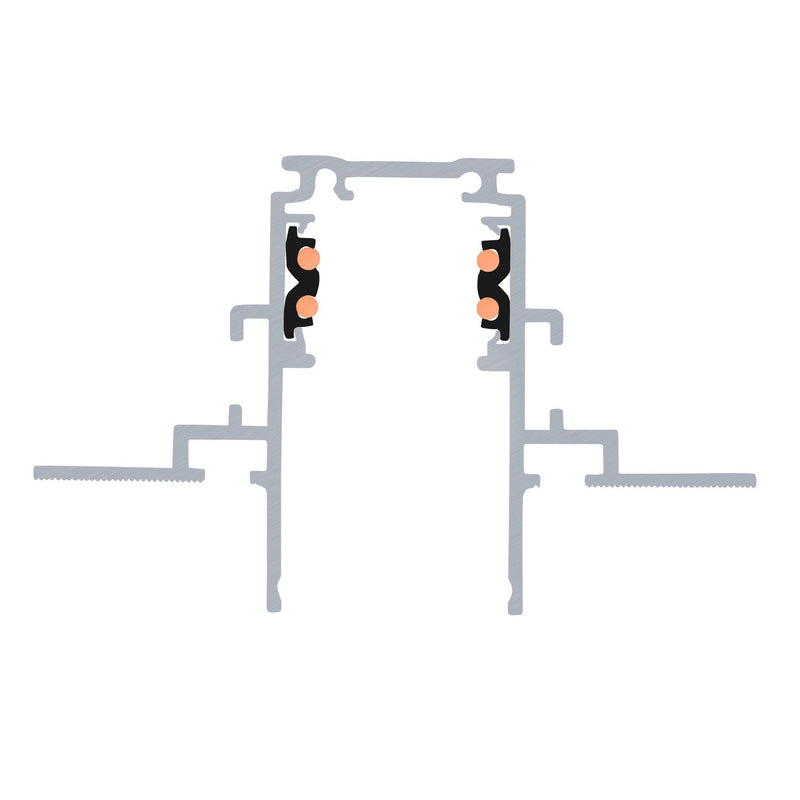 4m mounting track recessed, 48V TRACK, black, DALI