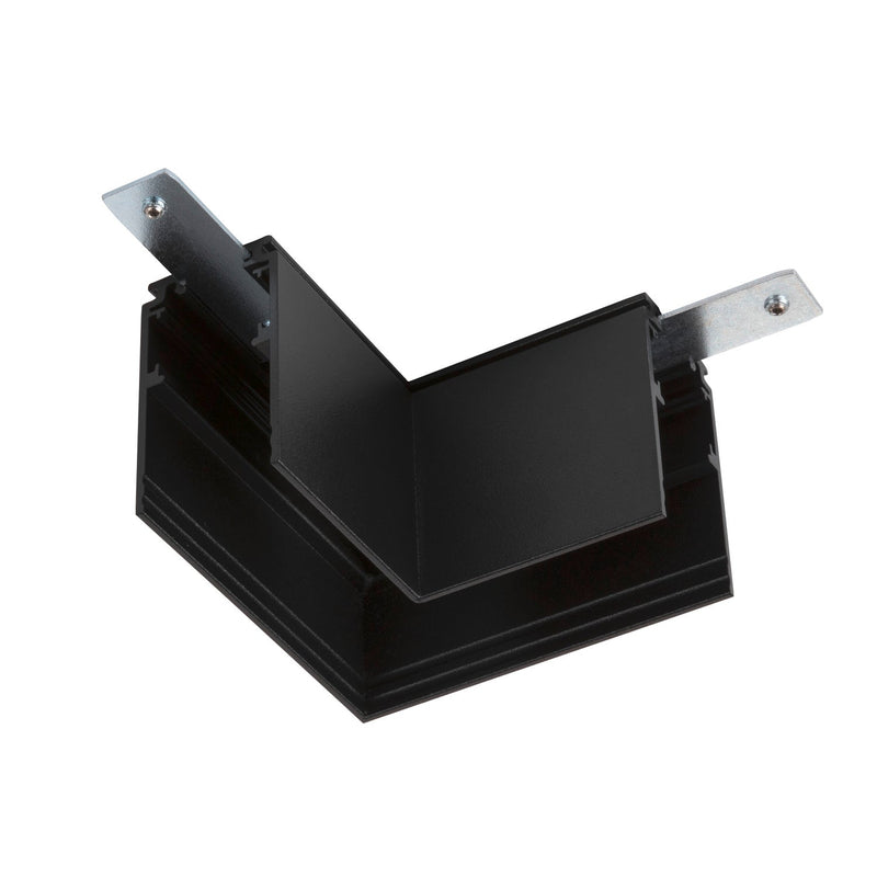 L-connector, 48V TRACK, for mounting track deep, left, black