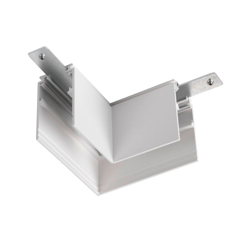 L-connector mechanical, 48V TRACK, for mounting track deep, left, white