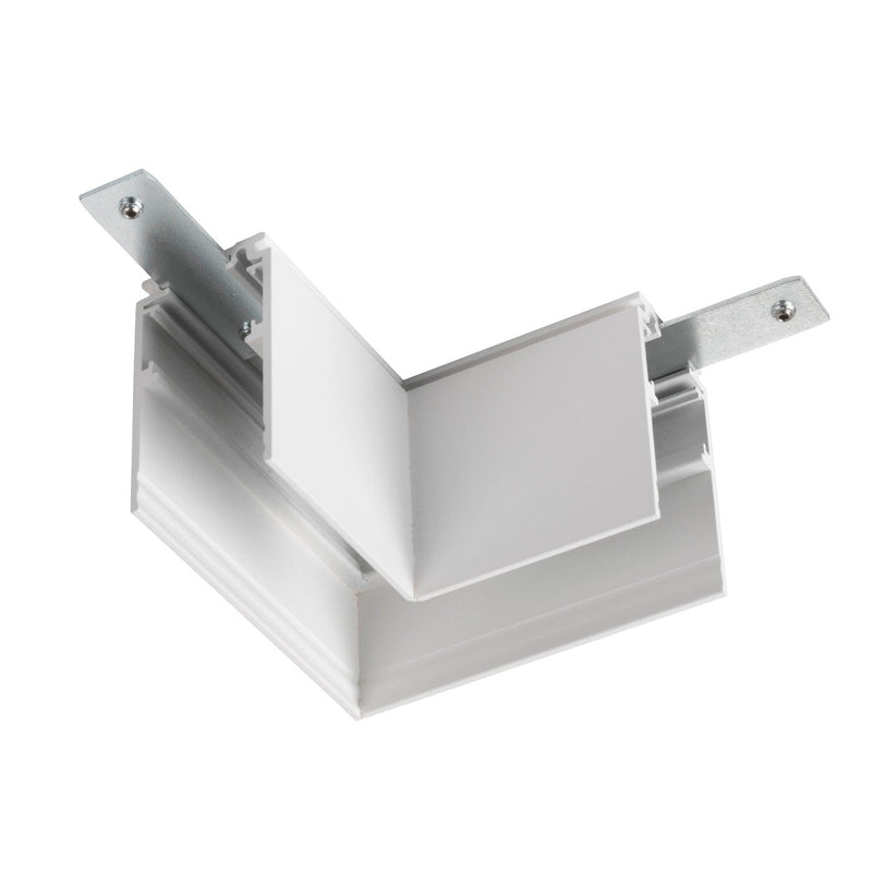 L-connector mechanical, 48V TRACK, for mounting track deep, right, white