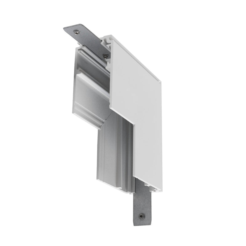 L-connector mechanical, 48V TRACK, for mounting track deep, stereo, white