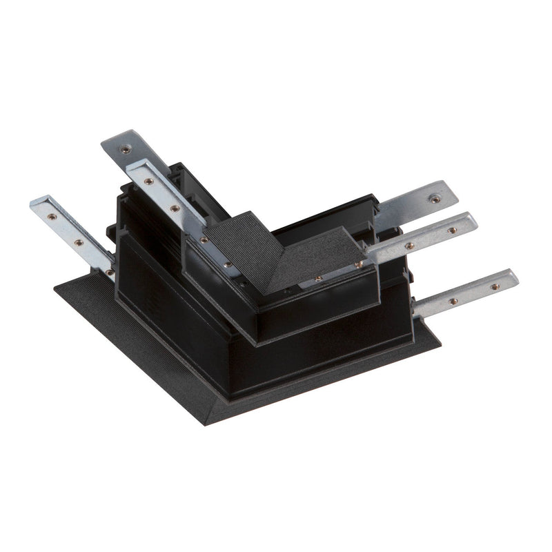 L-connector, 48V TRACK, for mounting track deep, left, black