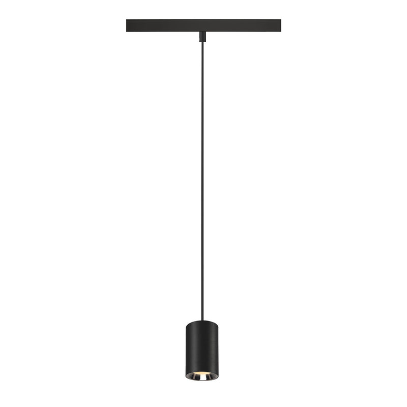 NUMINOS® XS 48V TRACK DALI, pendant light, black / chrome, 8.7W, 730lm, 3000K, CRI90, 20°