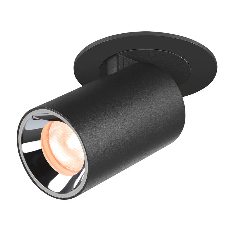 NUMINOS PROJECTOR XS recessed ceiling light, 2700 K, 20°, cylindrical, black / chrome