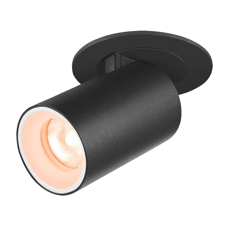 NUMINOS PROJECTOR XS recessed ceiling light, 2700 K, 55°, cylindrical, black / white