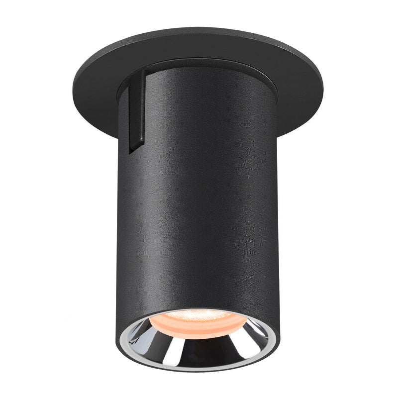 NUMINOS PROJECTOR XS recessed ceiling light, 2700 K, 55°, cylindrical, black / chrome