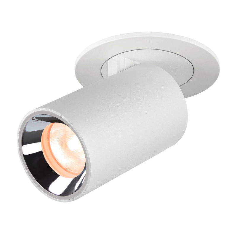 NUMINOS PROJECTOR XS recessed ceiling light, 2700 K, 20°, cylindrical, white / chrome
