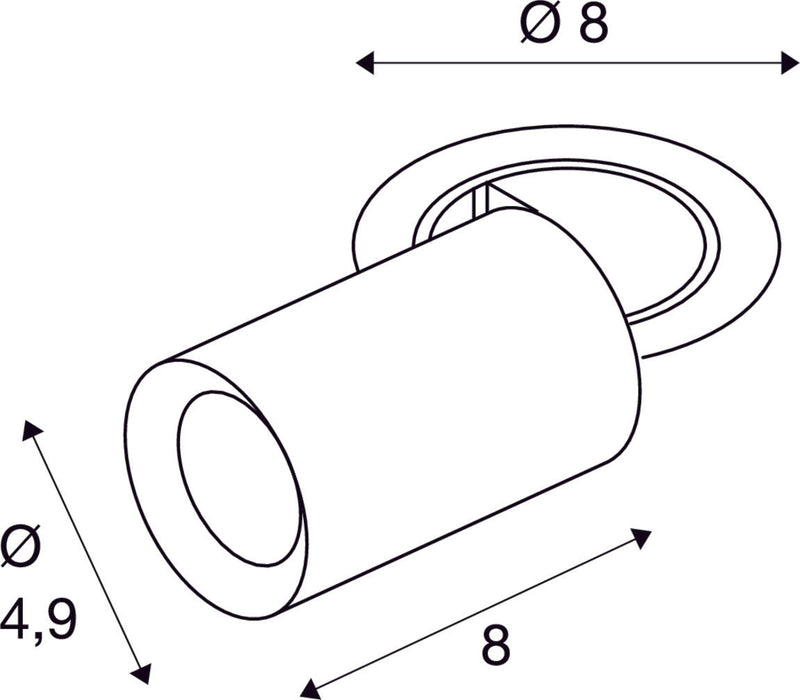 NUMINOS PROJECTOR XS recessed ceiling light, 2700 K, 40°, cylindrical, white / chrome