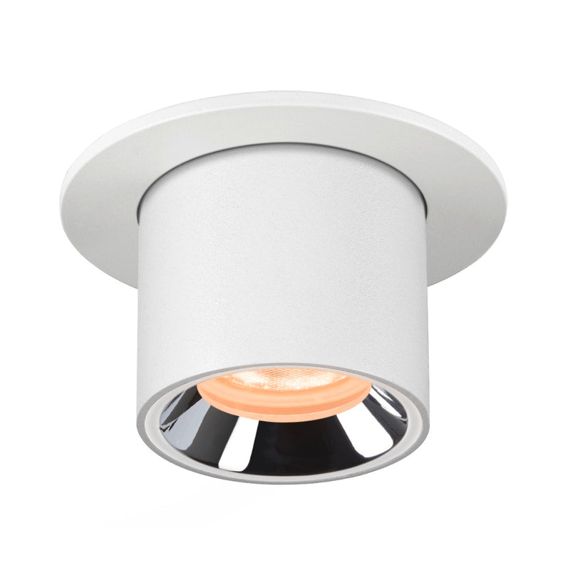 NUMINOS PROJECTOR XS recessed ceiling light, 2700 K, 55°, cylindrical, white / chrome