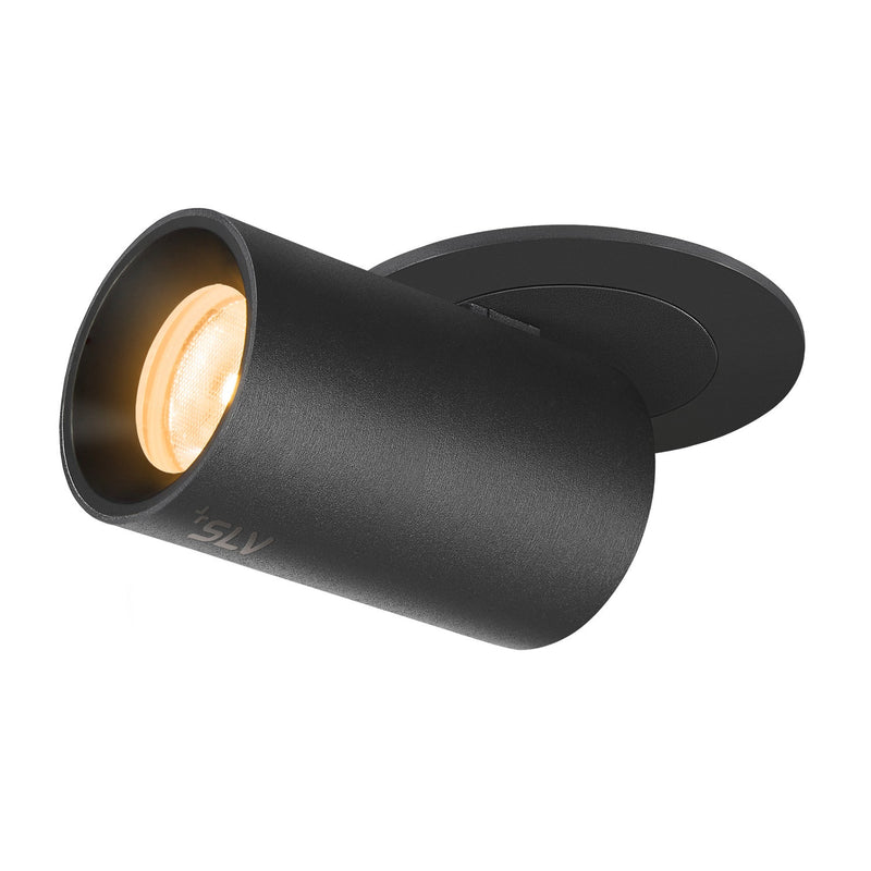 NUMINOS PROJECTOR XS recessed ceiling light, 3000 K, 20°, cylindrical, black / black