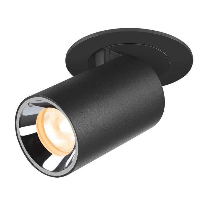 NUMINOS PROJECTOR XS recessed ceiling light, 3000 K, 40°, cylindrical, black / chrome