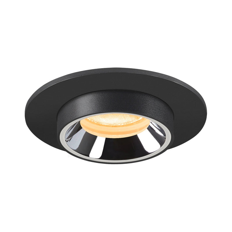 NUMINOS PROJECTOR XS recessed ceiling light, 3000 K, 40°, cylindrical, black / chrome