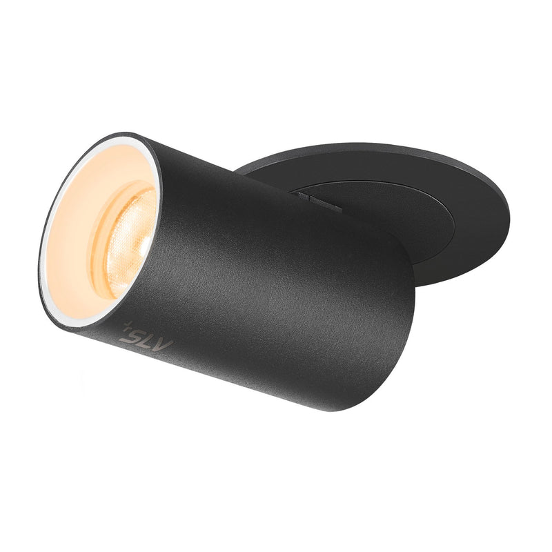 NUMINOS PROJECTOR XS recessed ceiling light, 3000 K, 55°, cylindrical, black / white