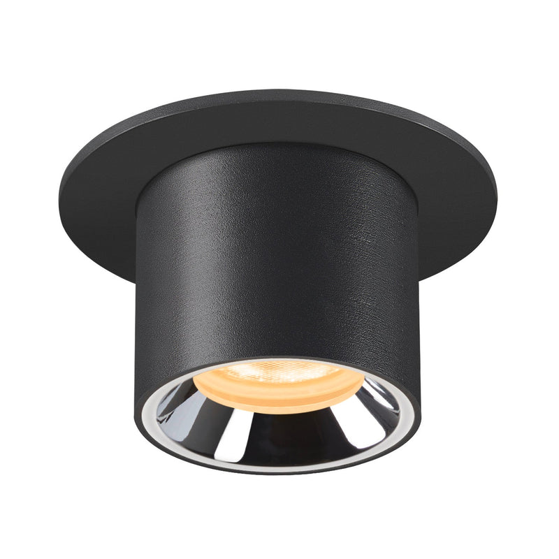 NUMINOS PROJECTOR XS recessed ceiling light, 3000 K, 55°, cylindrical, black / chrome
