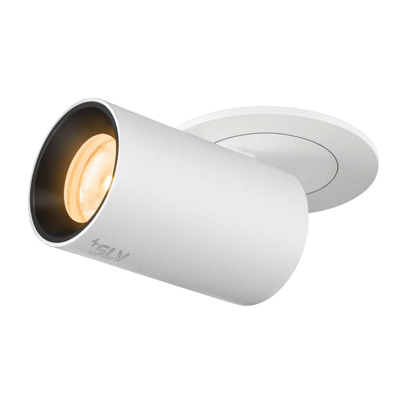 NUMINOS PROJECTOR XS recessed ceiling light, 3000 K, 20°, cylindrical, white / black
