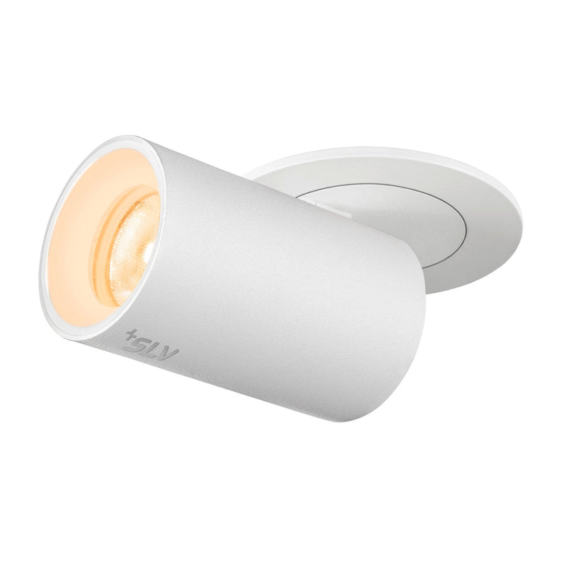 NUMINOS PROJECTOR XS recessed ceiling light, 3000 K, 20°, cylindrical, white / white