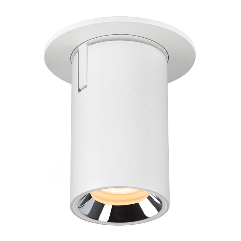 NUMINOS PROJECTOR XS recessed ceiling light, 3000 K, 40°, cylindrical, white / chrome