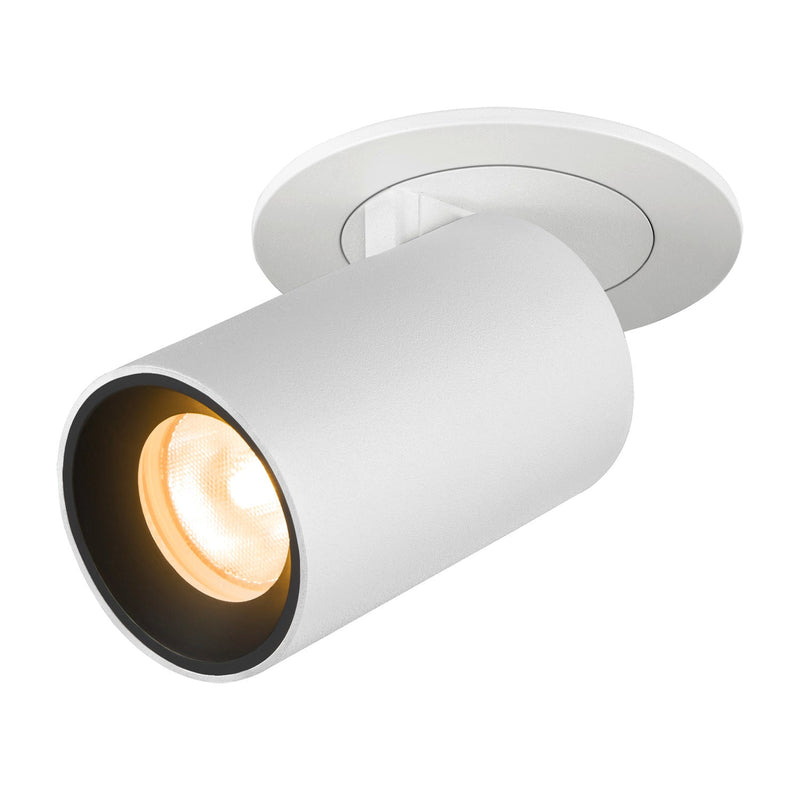 NUMINOS PROJECTOR XS recessed ceiling light, 3000 K, 55°, cylindrical, white / black