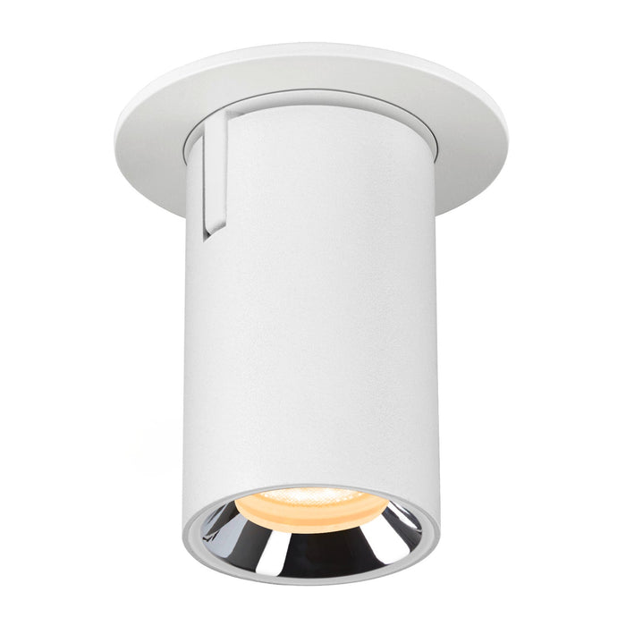 NUMINOS PROJECTOR XS recessed ceiling light, 3000 K, 55°, cylindrical, white / chrome