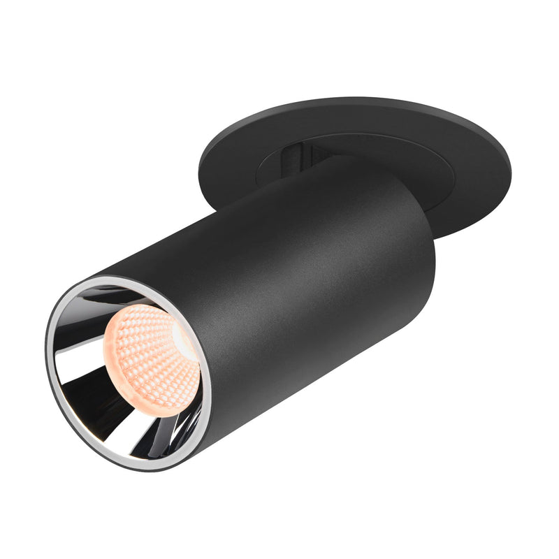 NUMINOS PROJECTOR S recessed ceiling light, 2700 K, 20°, cylindrical, black / chrome
