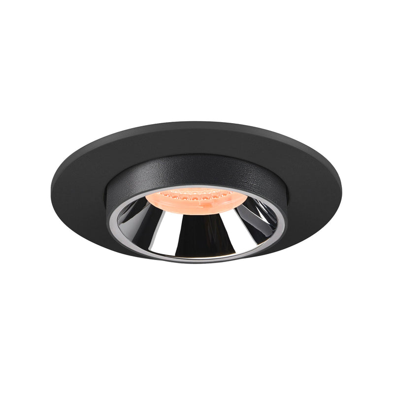 NUMINOS PROJECTOR S recessed ceiling light, 2700 K, 20°, cylindrical, black / chrome
