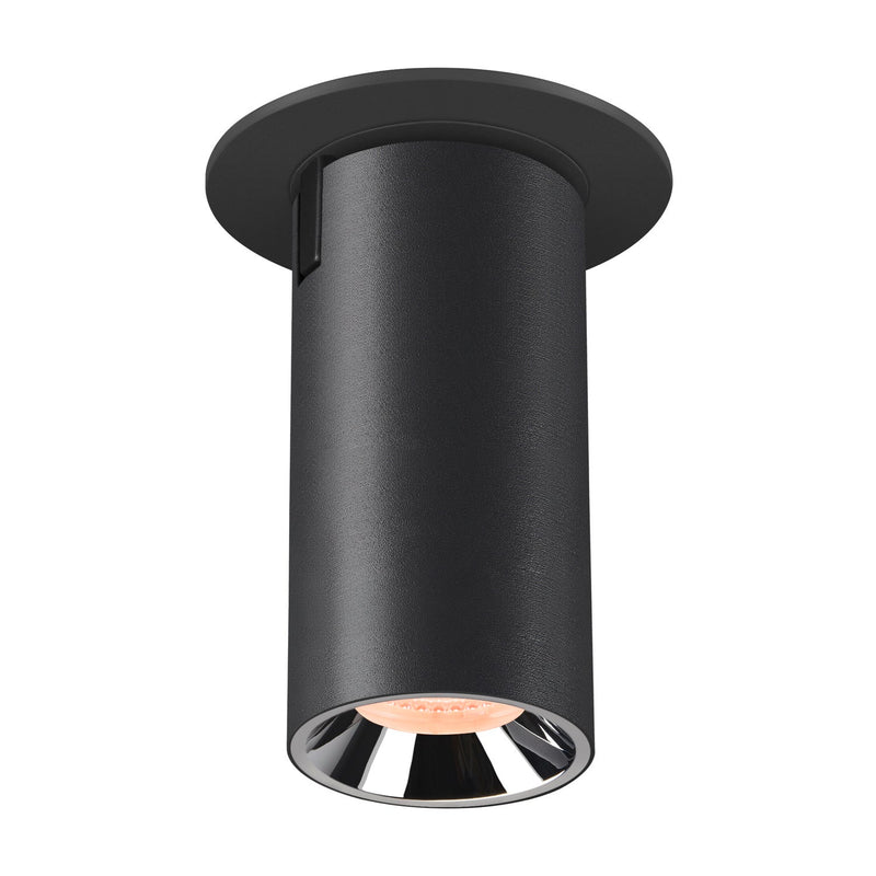 NUMINOS PROJECTOR S recessed ceiling light, 2700 K, 40°, cylindrical, black / chrome