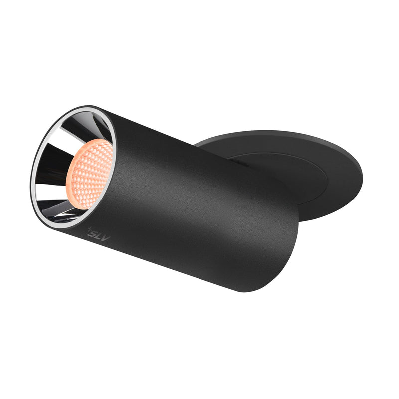 NUMINOS PROJECTOR S recessed ceiling light, 2700 K, 40°, cylindrical, black / chrome