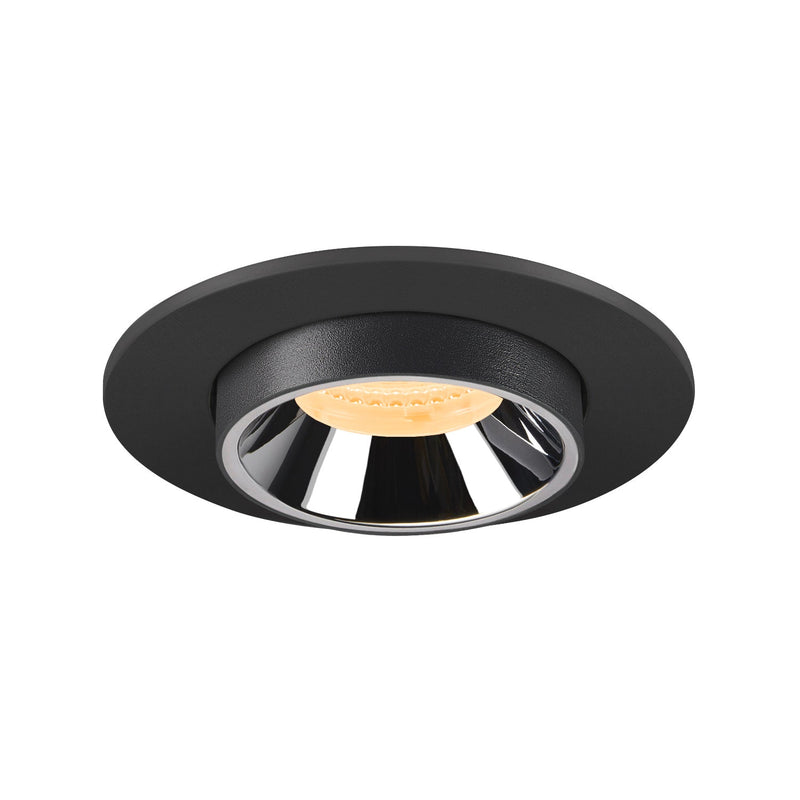NUMINOS PROJECTOR S recessed ceiling light, 3000 K, 40°, cylindrical, black / chrome