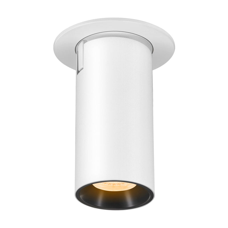 NUMINOS PROJECTOR S recessed ceiling light, 3000 K, 20°, cylindrical, white / black