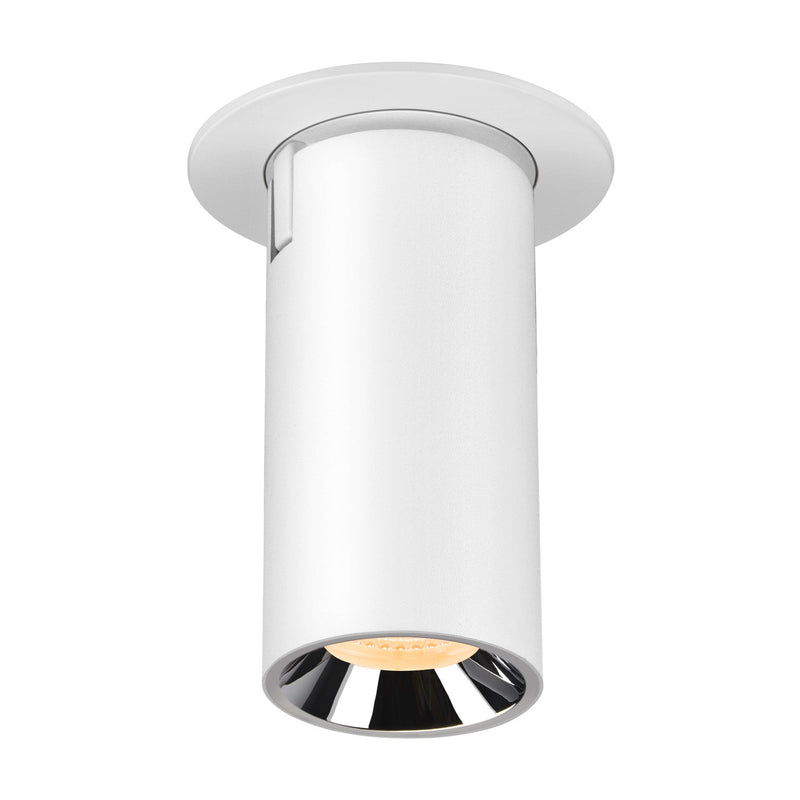 NUMINOS PROJECTOR S recessed ceiling light, 3000 K, 20°, cylindrical, white / chrome