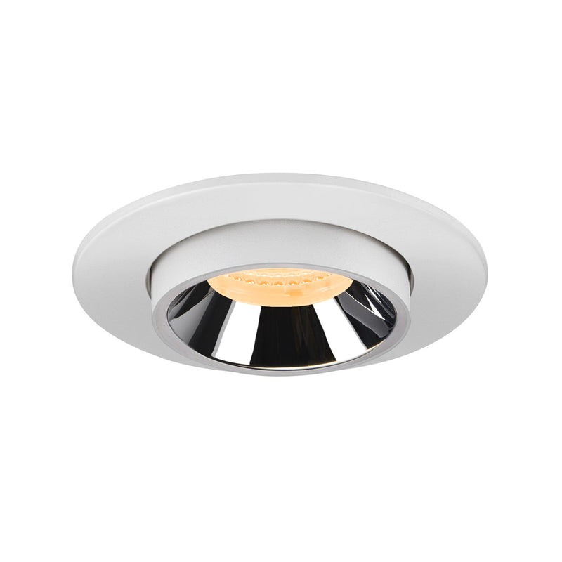 NUMINOS PROJECTOR S recessed ceiling light, 3000 K, 40°, cylindrical, white / chrome