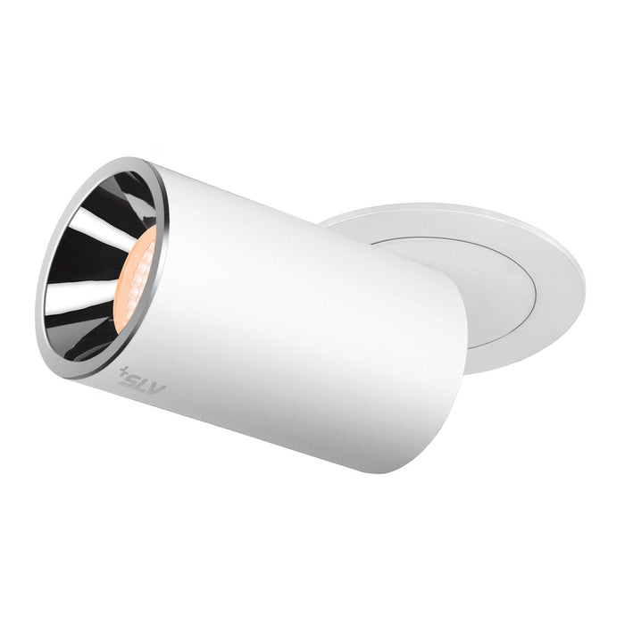 NUMINOS PROJECTOR M recessed ceiling light, 2700 K, 55°, cylindrical, white / chrome