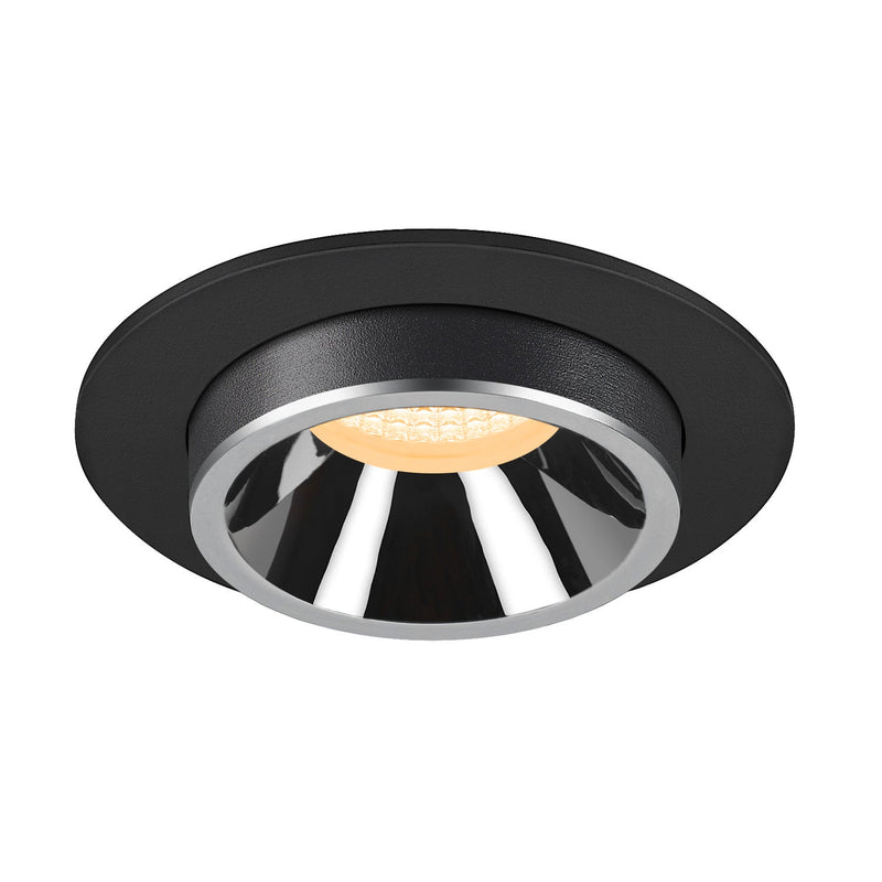 NUMINOS PROJECTOR M recessed ceiling light, 3000 K, 20°, cylindrical, black / chrome