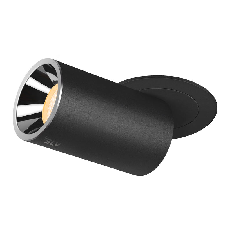 NUMINOS PROJECTOR M recessed ceiling light, 3000 K, 20°, cylindrical, black / chrome
