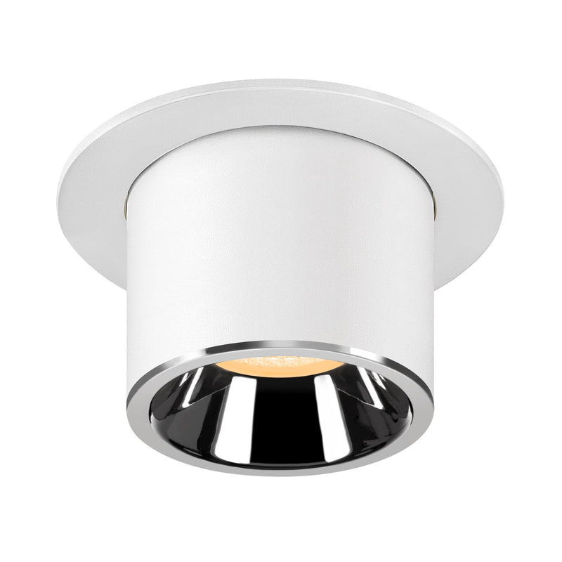NUMINOS PROJECTOR M recessed ceiling light, 3000 K, 20°, cylindrical, white / chrome