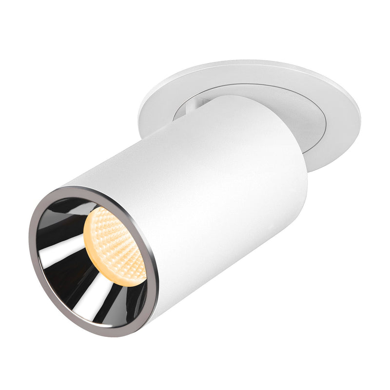 NUMINOS PROJECTOR M recessed ceiling light, 3000 K, 40°, cylindrical, white / chrome