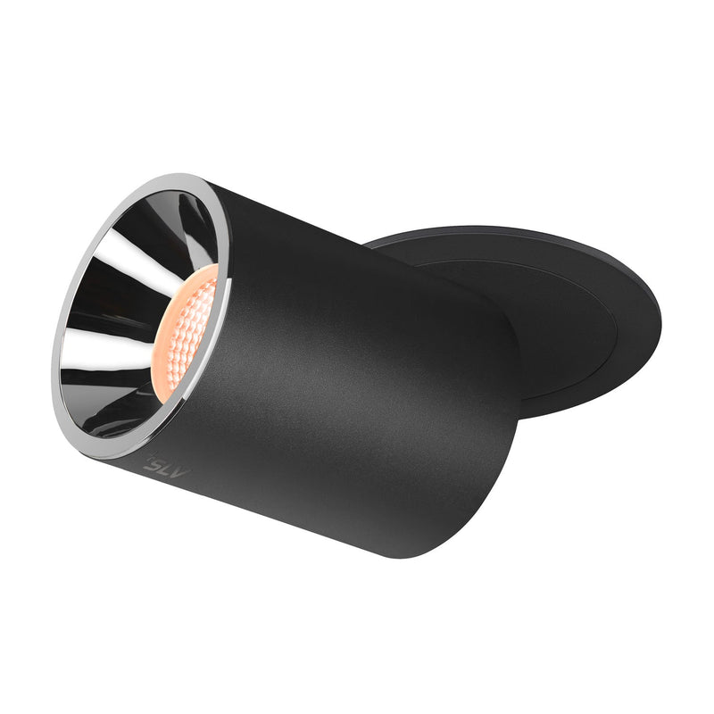 NUMINOS PROJECTOR L recessed ceiling light, 2700 K, 40°, cylindrical, black / chrome