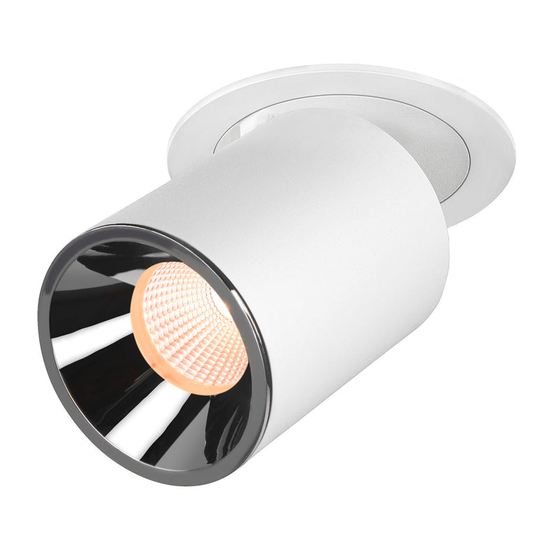 NUMINOS PROJECTOR L recessed ceiling light, 2700 K, 20°, cylindrical, white / chrome
