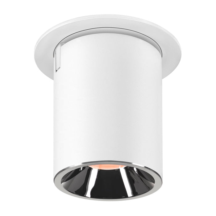 NUMINOS PROJECTOR L recessed ceiling light, 2700 K, 20°, cylindrical, white / chrome