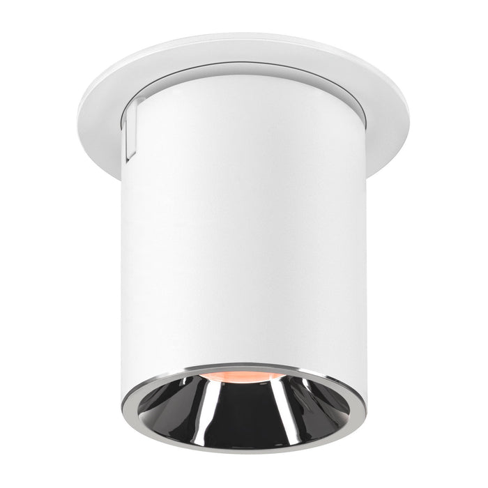 NUMINOS PROJECTOR L recessed ceiling light, 2700 K, 40°, cylindrical, white / chrome